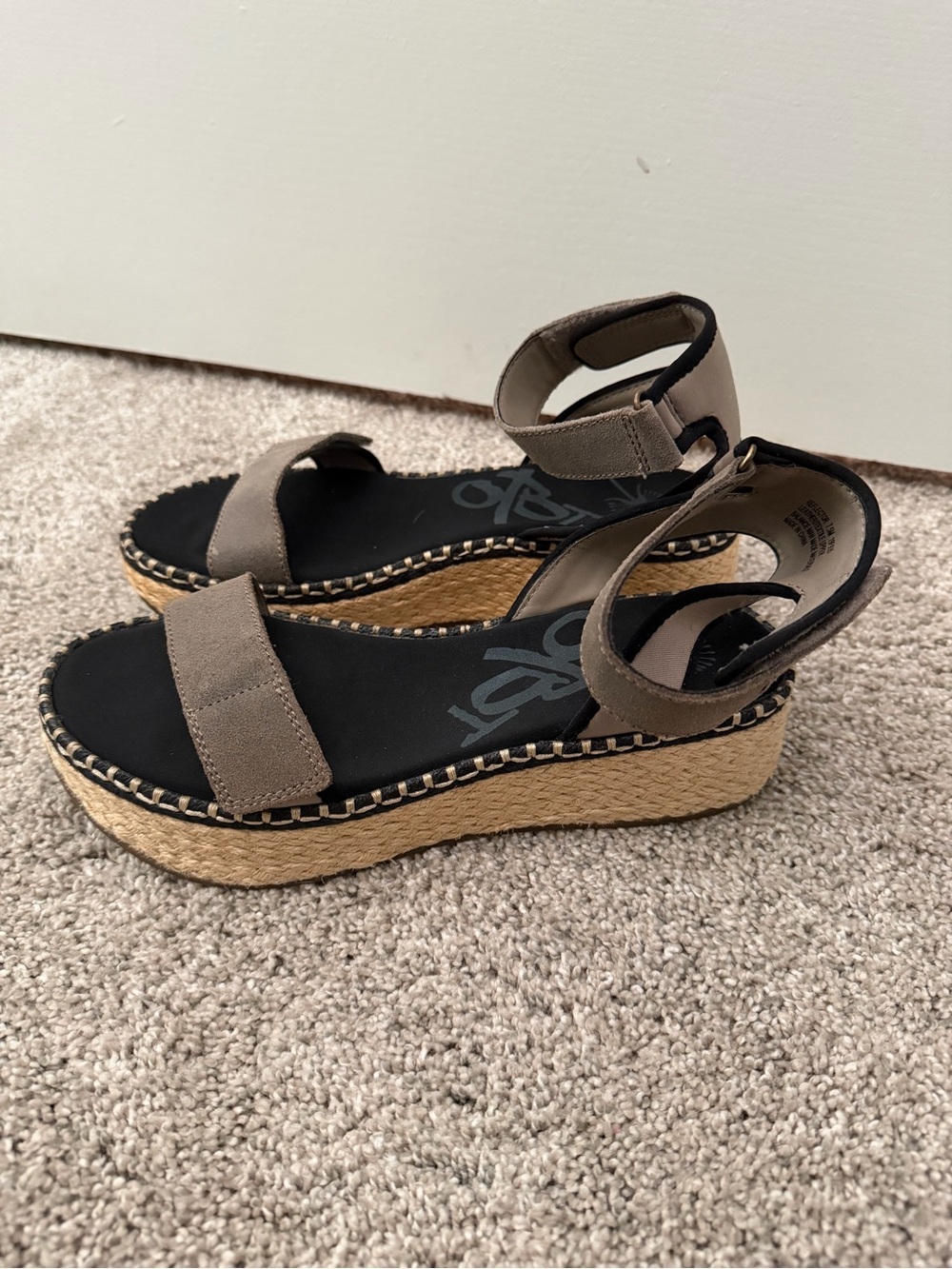 Women’s Taupe Espadrille Platform Ankle-Strap Sandals